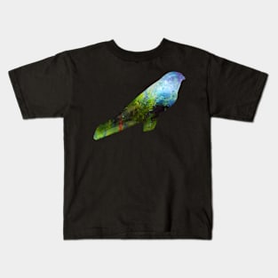 Cool bird in blue and green Kids T-Shirt